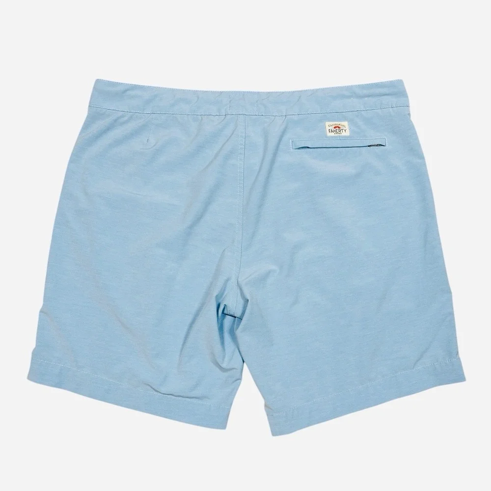 Faherty All Day Shorts Mens 38x9 Light Blue Performance Chinos Golf Preppy Beach
